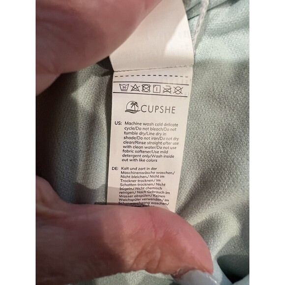 Cupshe Women's Bikini Scalloped Cross Back High Waist Bathing Suit Swimsuit M - Picture 7 of 7